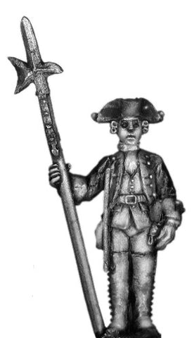 (100AOR104a) 1756-63 Saxon Musketeer sgt., with halberd, at attention