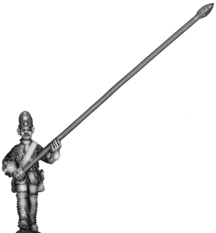 (100AOR107) 1756-63 Saxon Fusilier Std. bearer, marching