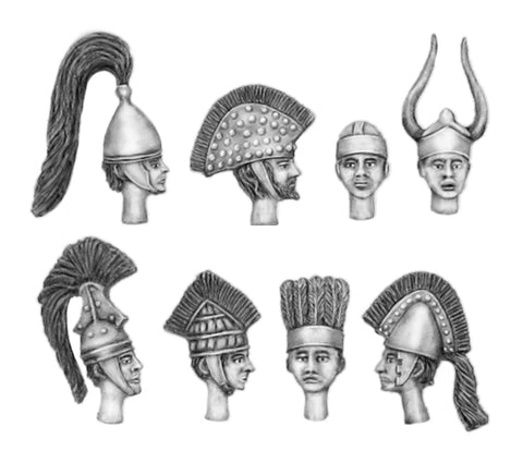 (100BAG007) Strip of 4 helmets and heads