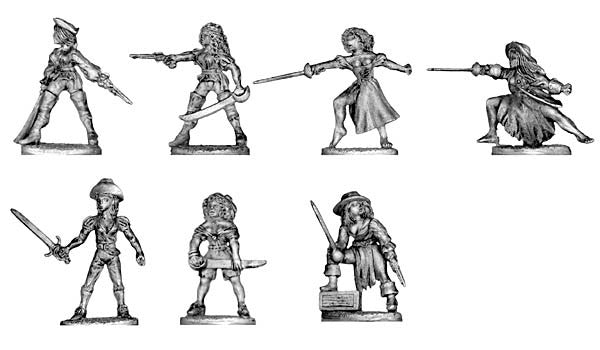 (100PIR09) Pirate lady, various weapons