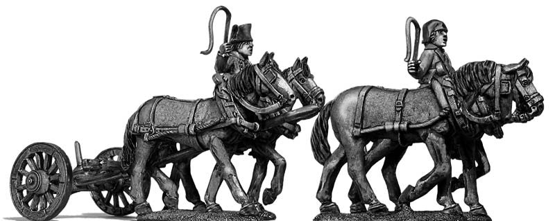 (100WFR122) Four horse limber, walking, two civilian drivers