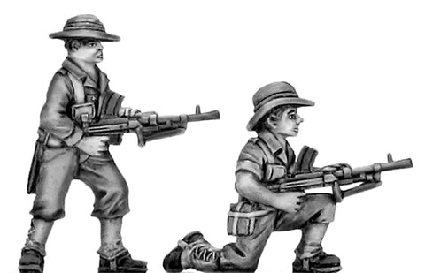 (100WWT064) Australian Infantry attacking, slouch hat, bren gun-set of 2