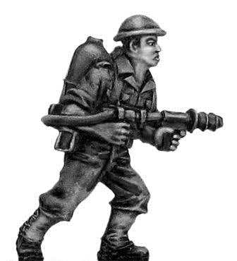 (100WWT073) Australian infantry with flamethrower, helmet