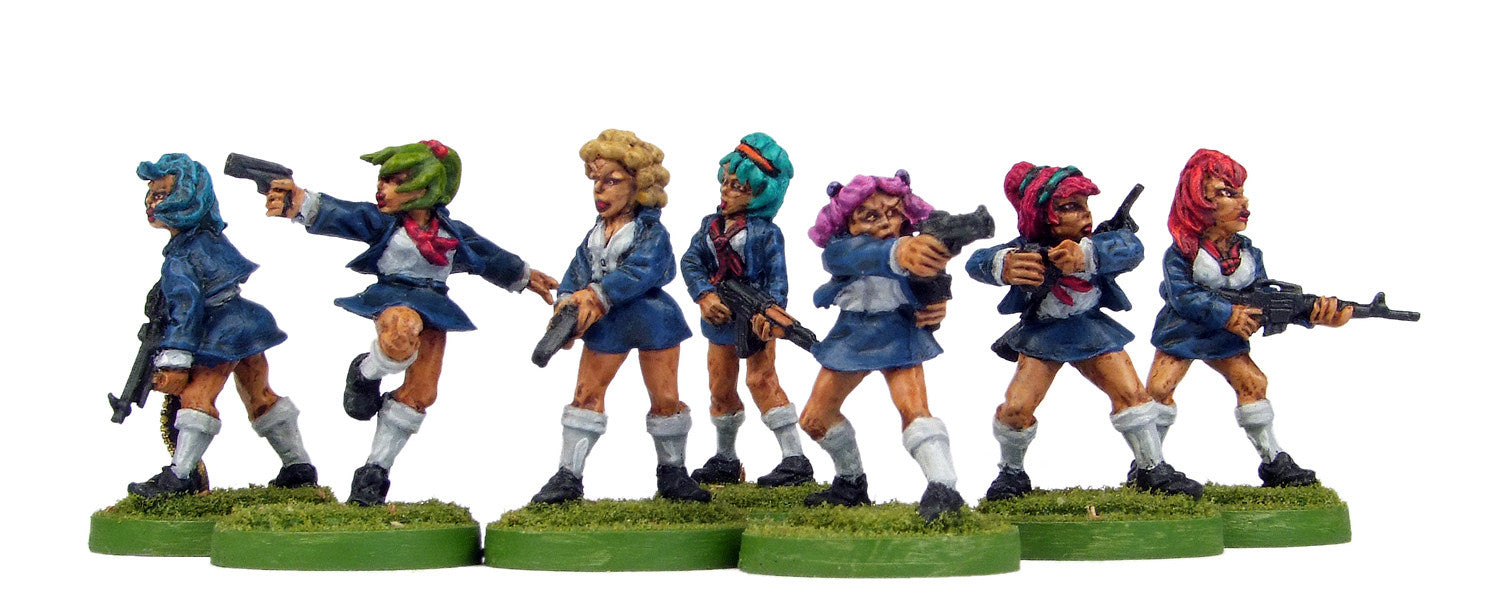 (100FAN04) Kung Fu School Girls with Guns-7 figure set