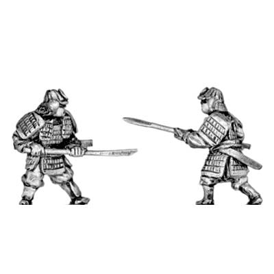 (300SAM07) Samurai in heavy armour with pole arms
