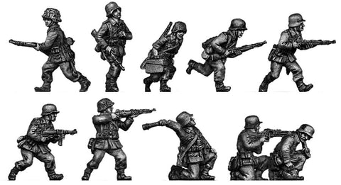 (ING02) Wehrmacht Infantry section advancing/skirmishing