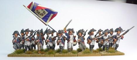 (100WFR001l) French Bicorne Infantry Set Firing Line (Campaign uniform)