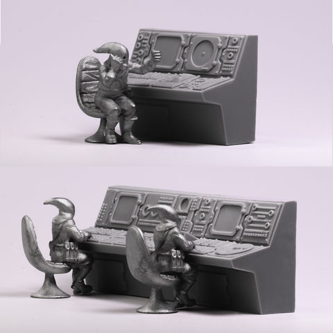 (100GOO07) NEW Hooded Goon HQ Set-2 consoles, 3 goons & chairs