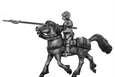 (100MED018) Mounted men-at-arms in Gothic Armour
