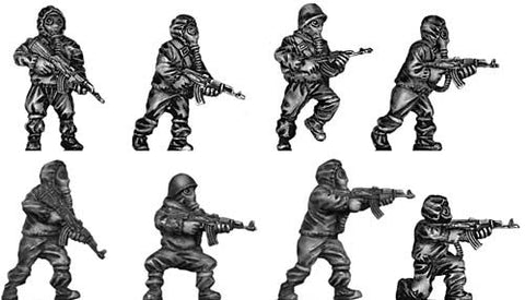 (100MOD002d) NBC Suit Single figure, first figure in bottom row, gun pointed down
