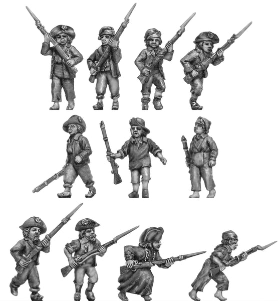 (100WFR922) NEW Mob with muskets- 11 figure set 28mm