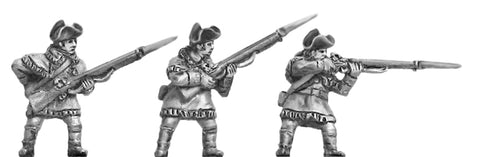 (300AWI008) NEW US Continental Infantry in hunting shirts, firing & loading