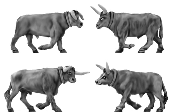 (AB-VIN11) NEW Pair of long horned oxen