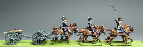 (AB-BA16) NEW RHA galloping Limber team, 6 horses(3 mtd gunners) (Coming soon)