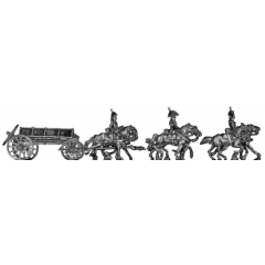 (AB-F67d) Caisson with 6 horses, galloping, riders with bicornes