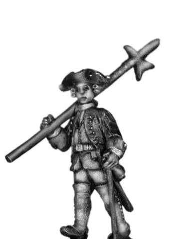 (100AOR104) 1756-63 Saxon Musketeer sgt., with halberd marching
