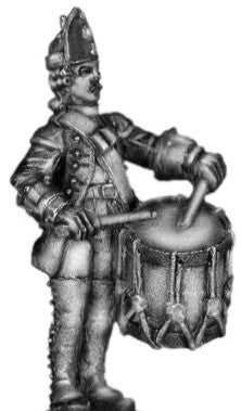 (100AOR108a) 1756-63 Saxon Fusilier Drummer, at attention