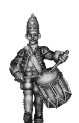 (100AOR113) 1756-63 Saxon Grenadier Drummer, marching