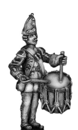 (100AOR113a) 1756-63 Saxon Grenadier Drummer, at attention