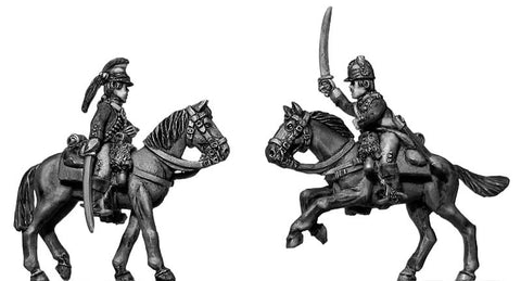 (100AOR035) Uniformed Continental Dragoon command at rest (3 figure set)