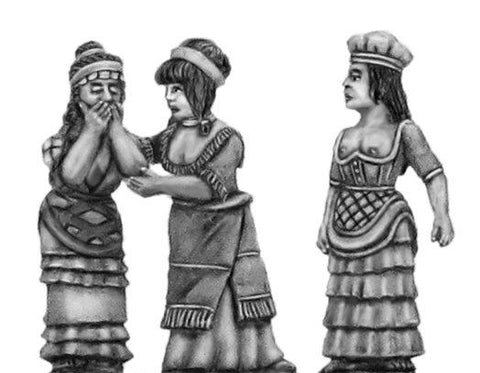 (100BAG008) Greek women, 3 figure set + Priest