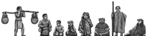 (100CIV50)  Polynesian villagers - 8 figure set