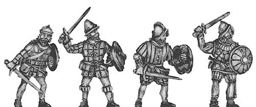 (100CON02) Conquistador Swordsmen in quilted armour