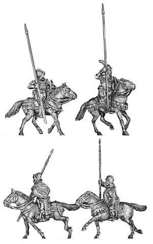 (100CON11b) Conquistadores Armoured Cavalry on barded horses