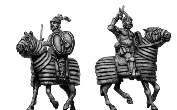 (100CON17b) Conquistador Mounted Swordsman, barded horses