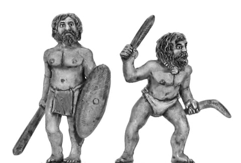 (100DEN002) Denisovan Hero, Chaps eith club & shield, man with necklace