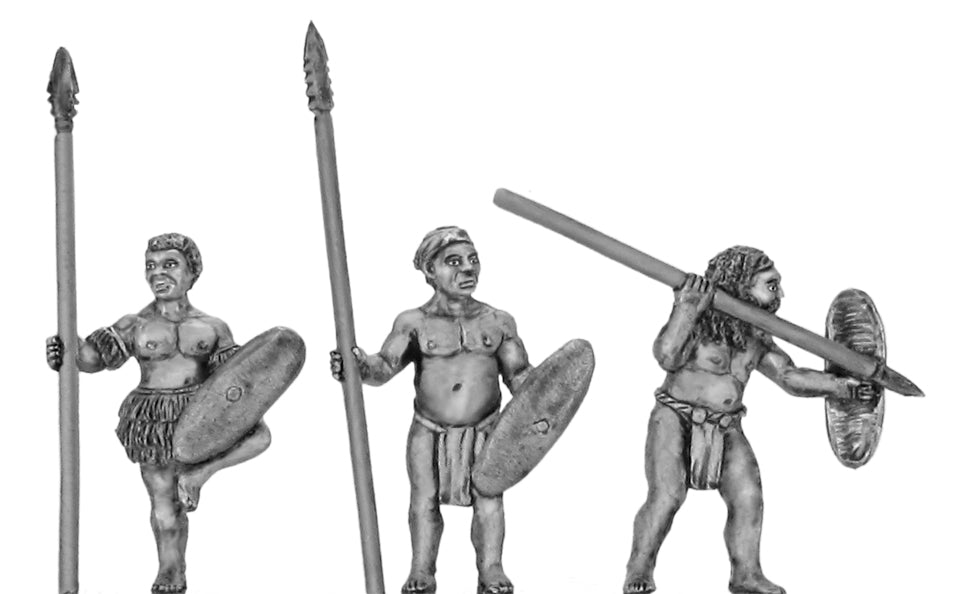 (100DEN003) Denisovan with spear & shield 3 variants