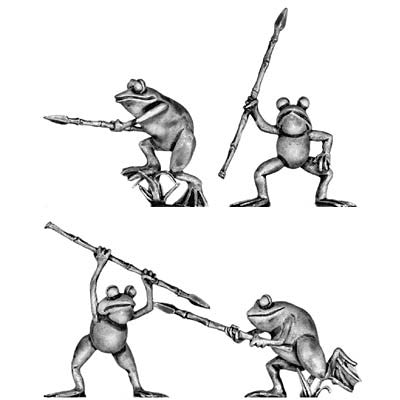 (100FRG02) Frogs with spears