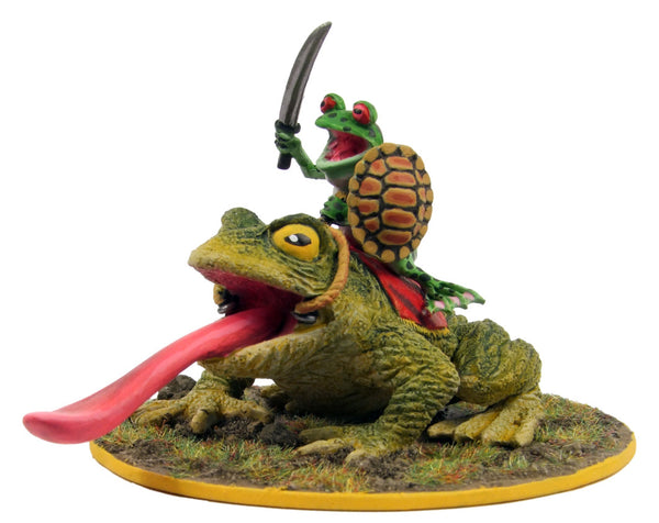 (100FRG24) Frog cavalryman on toad mount, with sword