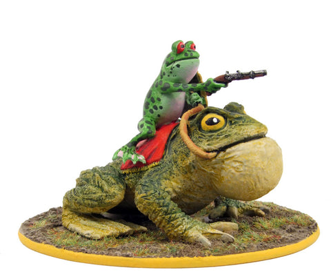 (100FRG25) Frog cavalryman on toad mount, with musket