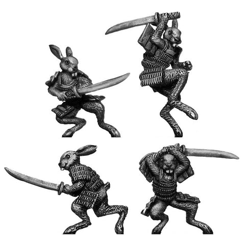 (100FRG51) Rabbit Samurai, with katana