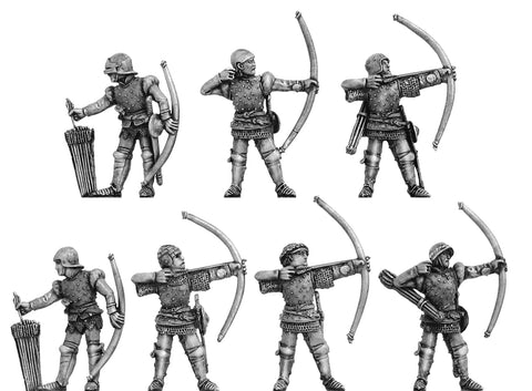 (100MED001a) NEW Archers firing & loading- 7 figure set