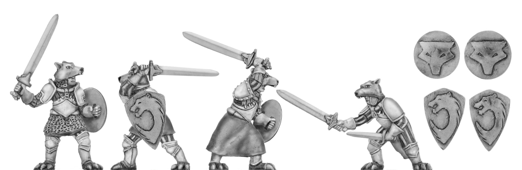 (100MMH105) Wolf Order warrior with broadsword