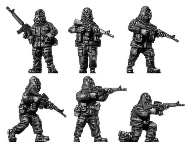 mopp gear 100MOD150) 1980s US soldier, MOPP gear, with M-16