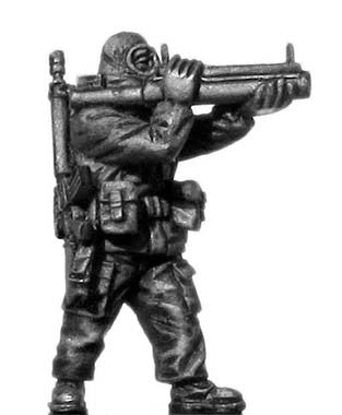 (100MOD153) 1980s US soldier,MOPP gear, LAW rocket launcher