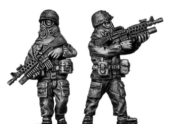 eureka gear 100MOD161) 1980s US Soldier, MOPP gear/helmet, with M-16/M203 Grenade