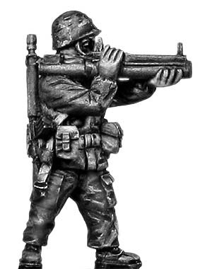 (100MOD163) 1980s US Soldier, MOPP gear/helmet, LAW rocket launcher