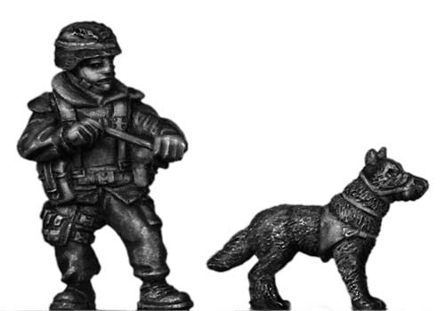 (100MOD020) German Bundeswehr military working dog and handler
