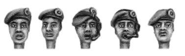 (100MOD412) Set of 5 British Beret Heads