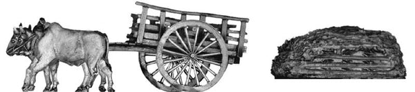 (100NAM20) Ox Cart with Thatch 28mm