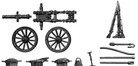(100WFR100) French 4-pdr. gun, with equipment