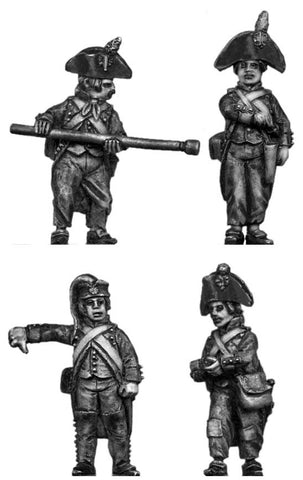 (100WFR107) Foot artilleryman, bicorne, ragged, loading