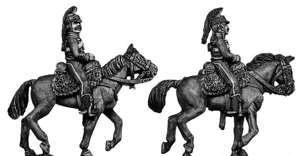 (100WFR116b) Mtd. Horse Artillerymen, hussar jacket, dragoon helmet