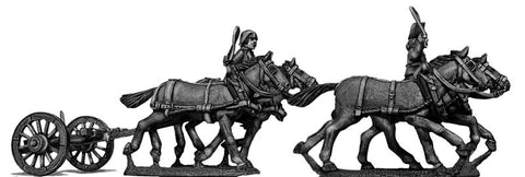 (100WFR123) Four horse limber, cantering, two civilian drivers
