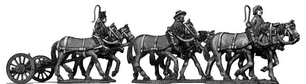 (100WFR124) Six horse limber, walking, 3 civilian drivers