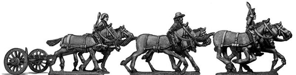 (100WFR125) Six horse limber, cantering, 3 civilian drivers